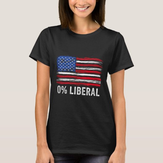 0% Liberal Null Prozent Anti Liberal Republikaner  T-Shirt (Vorderseite)