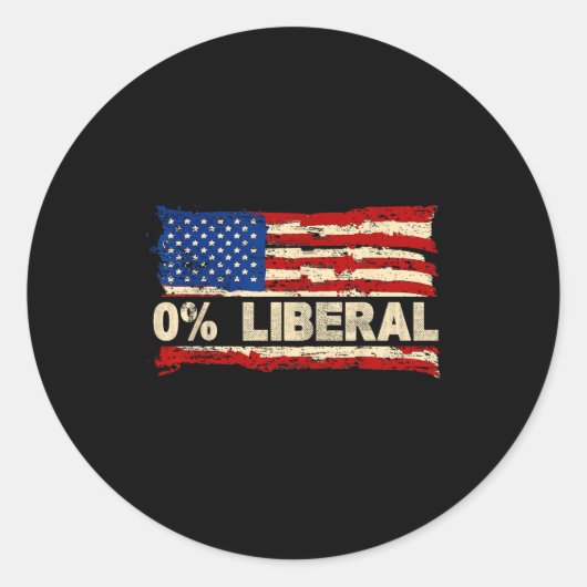0% Liberal Zero Percent Liberal Republican Flag Runder Aufkleber (Vorderseite)