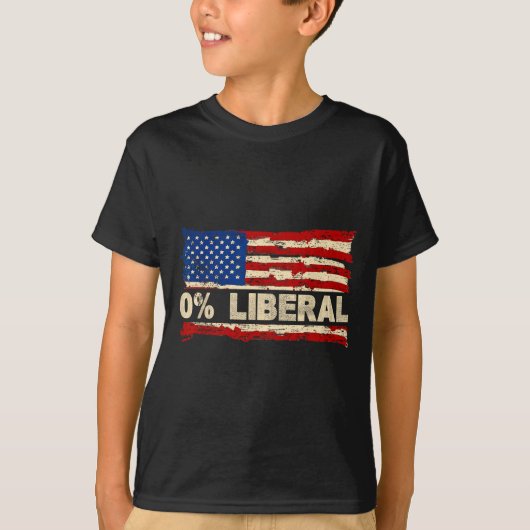 0% Liberal Zero Percent Liberal Republican Flag T-Shirt (Vorderseite)