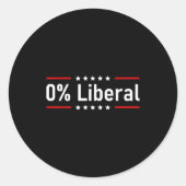 0% Liberal - Zero Percent Statement Runder Aufkleber (Vorderseite)