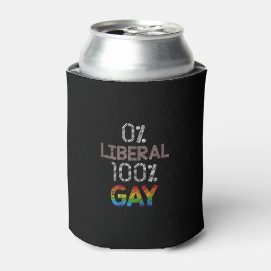 0% Liberale 100% Gay Funny LGBT Tank Top Dosenkühler (Kanne Vorderseite)