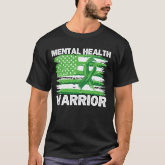 0 Mental Health Krieger Amerikanische USA-Flagge M T-Shirt