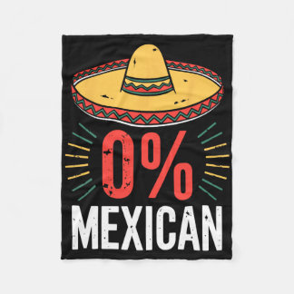 0% Mexican Shirt Funny Men Women Cinco De Mayo Som Fleecedecke