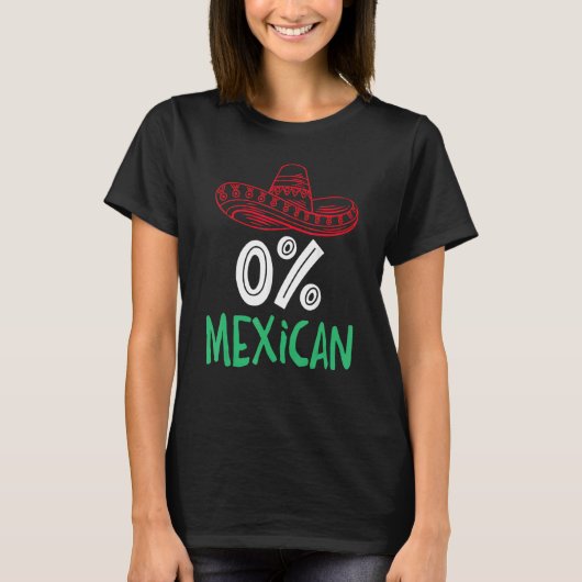 0 Mexican With Sombrero And Mustache For Cinco de  T-Shirt (Vorderseite)