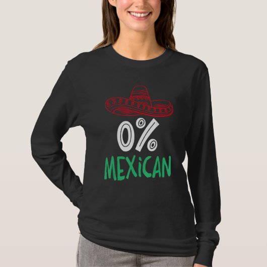 0 Mexican With Sombrero And Mustache For Cinco de  T-Shirt (Vorderseite)