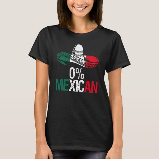 0 Mexican With Sombrero And Mustache For Cinco de T-Shirt (Vorderseite)