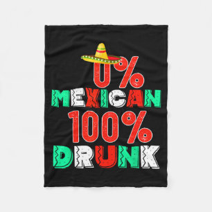 0% Mexikaner 100% lustig Cinco de Mayo 2025 Fleecedecke