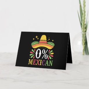 0% Mexikanisch Null Prozent Lustig Cinco De Mayo Dankeskarte