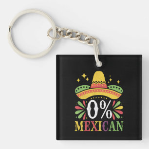 0% Mexikanisch Null Prozent Lustig Cinco De Mayo Schlüsselanhänger