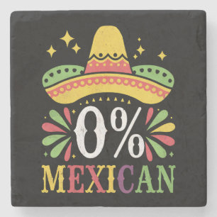 0% Mexikanisch Null Prozent Lustig Cinco De Mayo Steinuntersetzer