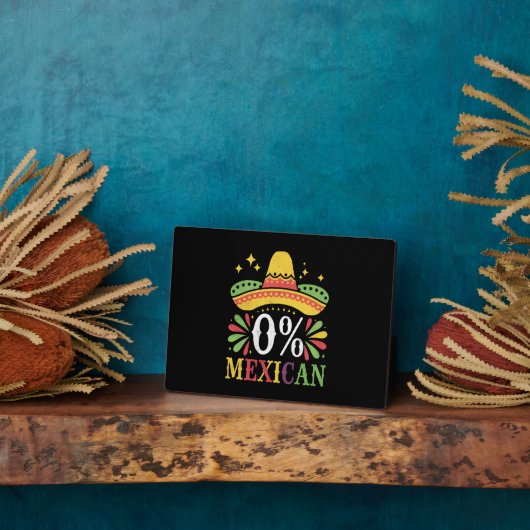 0 % mexikanische Null Prozent Funny Cinco De Mayo Fotoplatte (Seite)