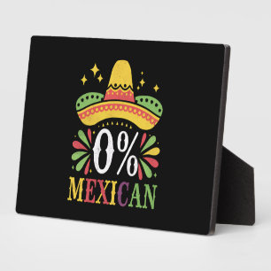 0 % mexikanische Null Prozent Funny Cinco De Mayo Fotoplatte