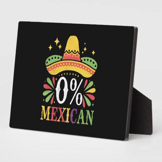 0 % mexikanische Null Prozent Funny Cinco De Mayo Fotoplatte (Seite)