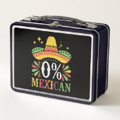 0 % mexikanische Null Prozent Funny Cinco De Mayo Metall Brotdose (Vorderseite)