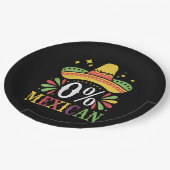 0 % mexikanische Null Prozent Funny Cinco De Mayo Pappteller (Schrägansicht)