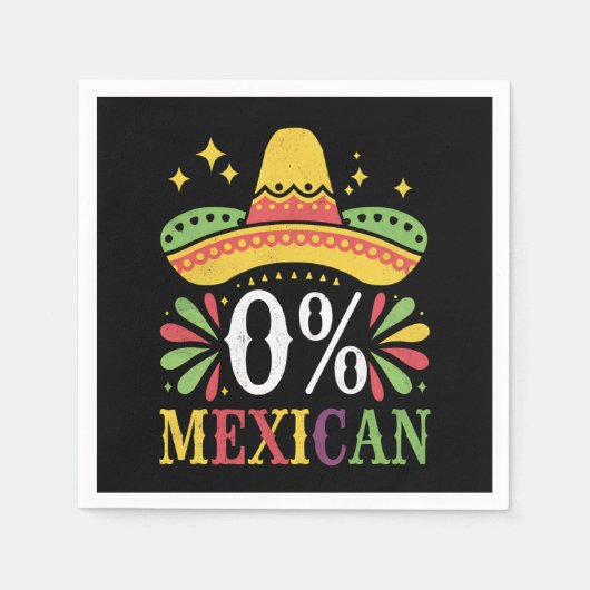 0 % mexikanische Null Prozent Funny Cinco De Mayo Serviette (Vorderseite)