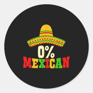 0% mexikanischer cinco de mayo fiesta sombrero lus runder aufkleber