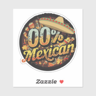 0% Mexikanischer Cinco De Mayo Fiesta Sombrero Mex Aufkleber