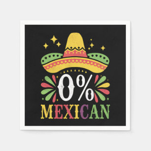 0% Mexikanischer Zero Prozent Lustig Cinco De Mayo Serviette