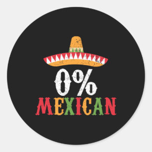 0 % Mexikanisches Cinco De Mayo Fiesta Sombrero Fu Runder Aufkleber