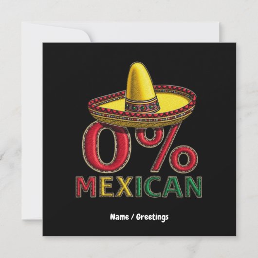 0% mexikanisches Funny Cinco De Mayo Unglaublich w Einladung (Vorderseite)