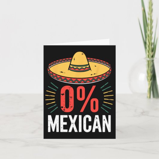 0 % mexikanisches Shirt Funny Men Cinco De Mayo So Karte (Vorderseite)