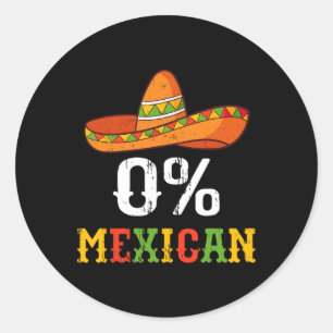 0 % Mexikos Cinco De Mayo Fiesta Sombrero Funny Me Runder Aufkleber