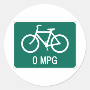 0 MPG Fahrrad-Aufkleber Runder Aufkleber