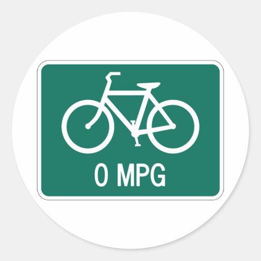 0 MPG Fahrradaufkleber Runder Aufkleber (Vorderseite)