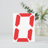 0 Nummer des roten Weckers Postkarte (Stehend Vorderseite)