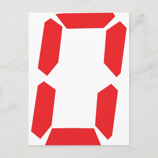 0 Nummer des roten Weckers Postkarte (Vorderseite)