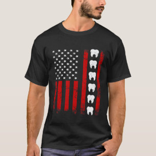 0 Patriotischer Zahnarzt Amerikanische Flagge USA T-Shirt