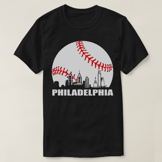 0 Philly Downtown Philadelphia T-Shirt Baseball Sk (Design vorne)