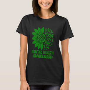 0 Psychische Gesundheit Bewusstsein Sonnenblume Un T-Shirt