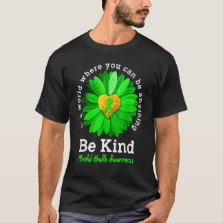 0 Sei nett Grüne Schleife Sonnenblume Psychische G T-Shirt