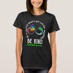 0 Sei nett Grüne Schmetterlings-Schleife Psychisch T-Shirt