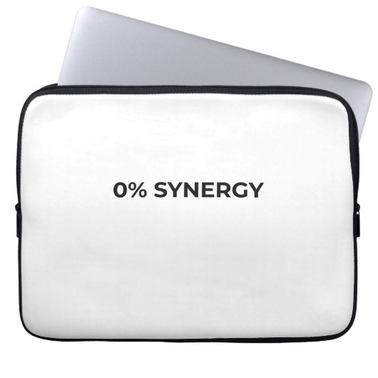 0% Synergy Minimalistische typografische Laptoptas Laptopschutzhülle (Vorderseite)
