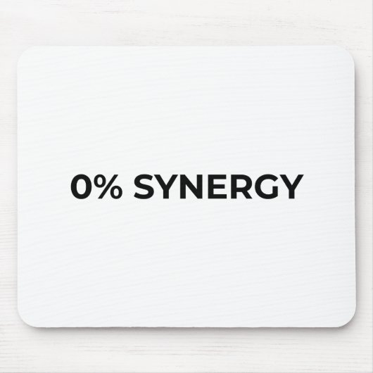 0% Synergy Minimalistische typografische Mauspad (Vorne)