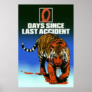 0 Tage seit dem letzten Unfall Japanisches Abstrac Poster