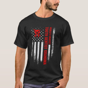 0 Vintage Amerikanische Flagge Welt S Okayest Zahn T-Shirt