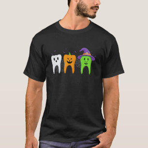 0 Zähne Geist Kürbis Hexe Dental Halloween Kostüm T-Shirt
