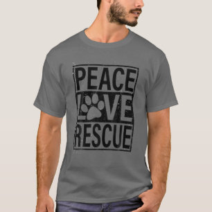 0dbl Peace Liebe Rescue Pet Hund Katze Rescue Tier T-Shirt