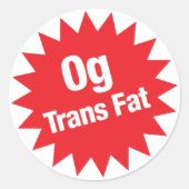 0g Trans Fettaufkleber Runder Aufkleber (Vorderseite)