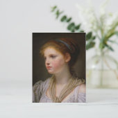 0irl mit blauem Band Postkarte (Stehend Vorderseite)