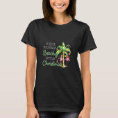 0ow6 Beachy Christmas Flamingo Merry Xmas Beach Ho T-Shirt (Vorderseite)