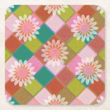 &0s Retro-Daisy-Grün Untersetzer