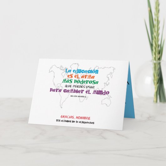1º dame nombres. La educación cambia el mundo. Karte (Vorderseite)