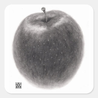 1個のりんご QUADRATISCHER AUFKLEBER