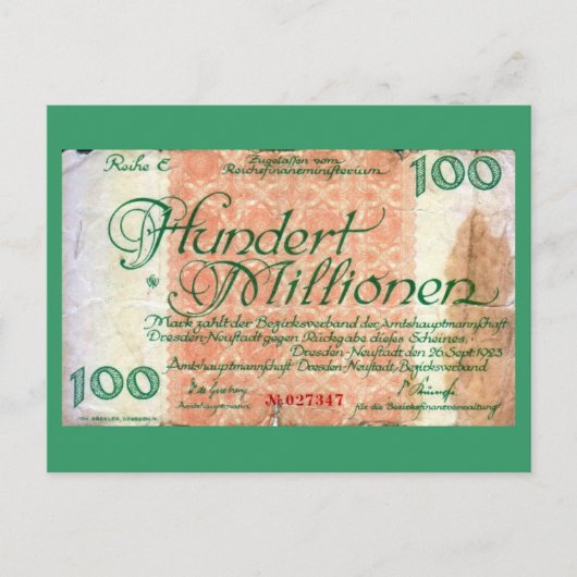 100000 Millionen Postkarte (Vorderseite)