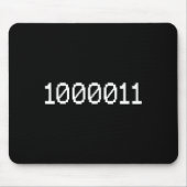 1000011 Binärcode 67 Meme Computer Coding Lustig  Mousepad (Vorne)